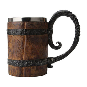 Wood Imitation Barrel Stainless Steel Mug